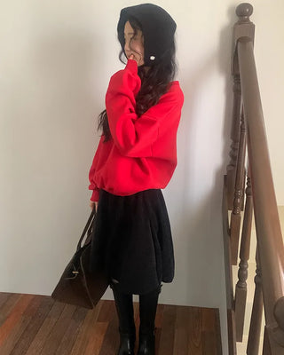 Brushed fleece loose-fit sweatshirt