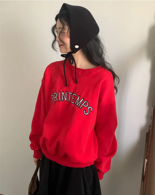 Brushed fleece loose-fit sweatshirt