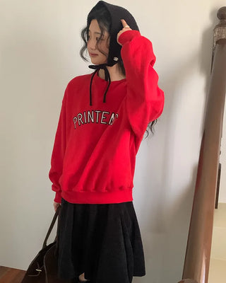 Brushed fleece loose-fit sweatshirt