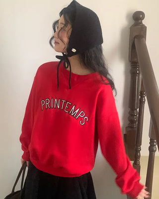 Brushed fleece loose-fit sweatshirt