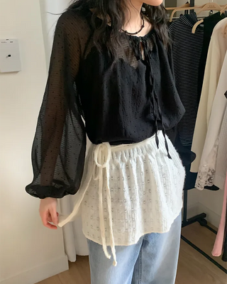 Lace layered wrap skirt
