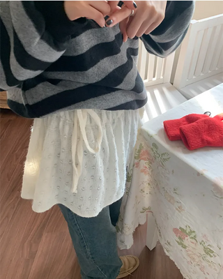 Lace layered wrap skirt