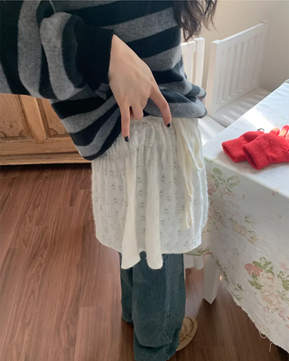 Lace layered wrap skirt