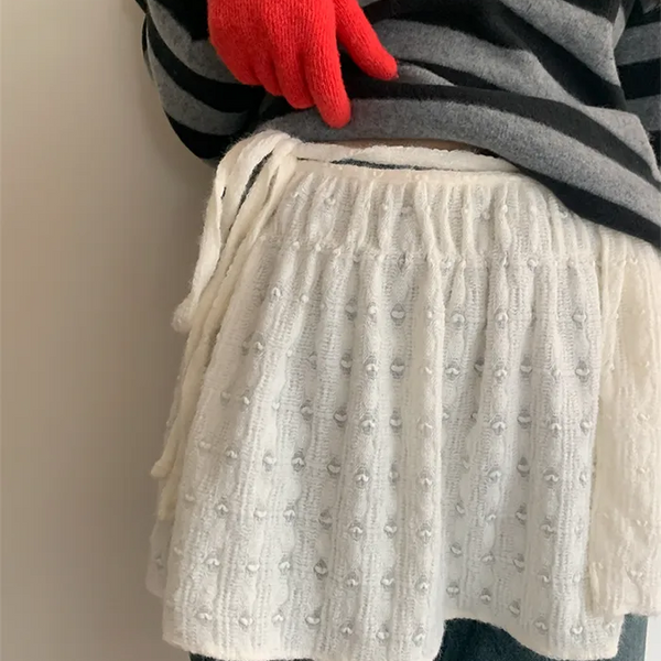 Lace layered wrap skirt