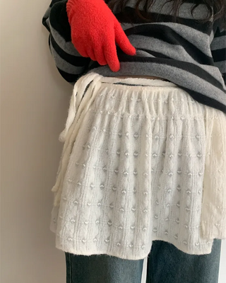 Lace layered wrap skirt