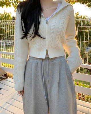 Twist knit hoodie
