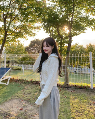 Twist knit hoodie