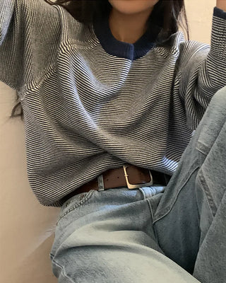 Striped round knit