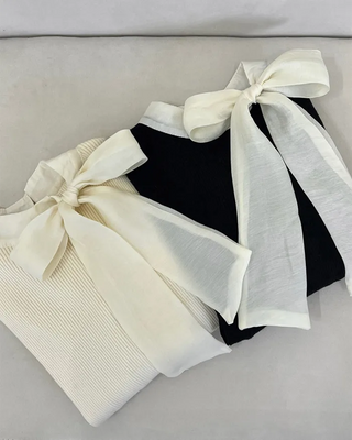 Ribbon Tie Rib Knit