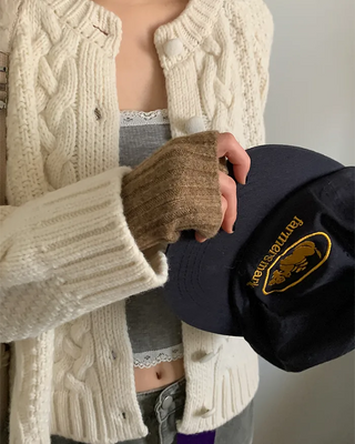 Cable Twist Round Knit Cardigan