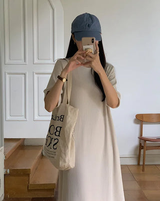 Ribbed long dress