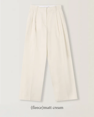 Wide cotton slacks with pleats