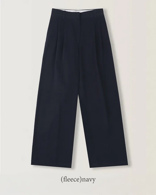 Wide cotton slacks with pleats