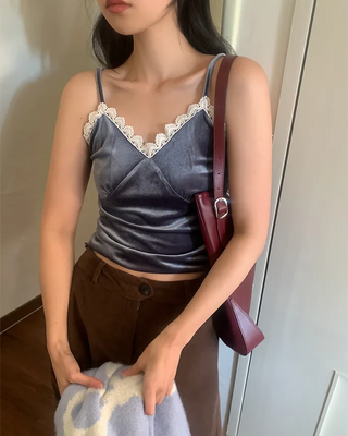Velvet Lace Layered Sleeveless Top