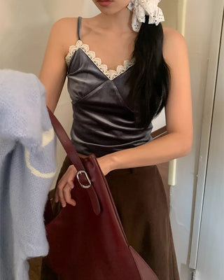 Velvet Lace Layered Sleeveless Top
