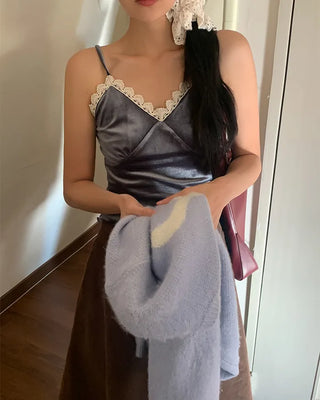 Velvet Lace Layered Sleeveless Top