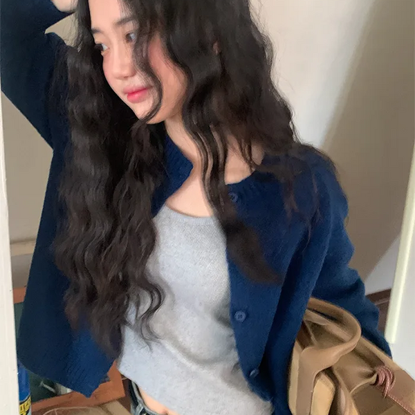 Basic raglan knit cardigan