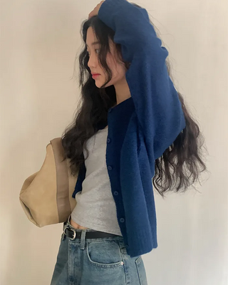 Basic raglan knit cardigan