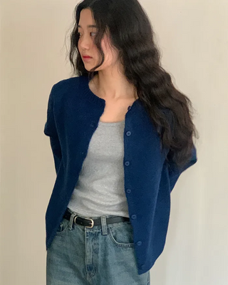 Basic raglan knit cardigan