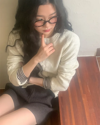 Basic raglan knit cardigan