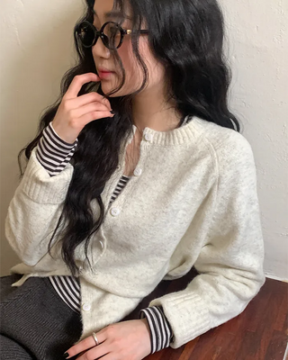 Basic raglan knit cardigan
