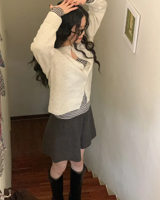 Basic raglan knit cardigan