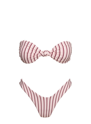 Nevaeh High Cut Bikini Bottoms Pale Pink Stripe