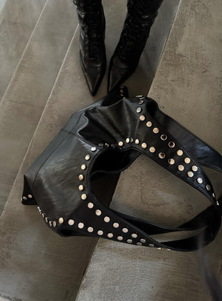 Tell The Truth Studded Bag Black  Silver