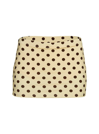 Tenya Swim Skort Yellow  Brown Polka Dot