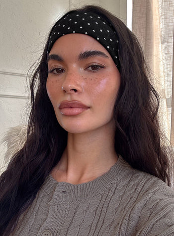 The Juney Headband Black Polka Dot