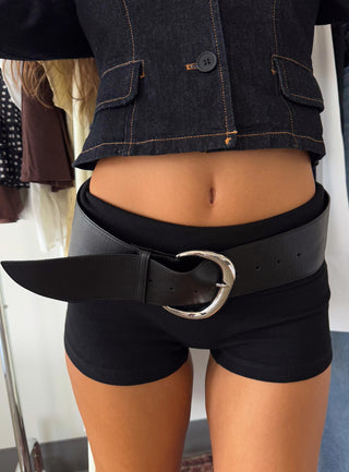 The Other Side Belt Black  Silver