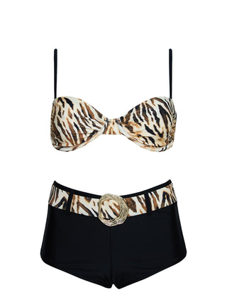 Tigressa Belted Micro Swim Shorts Tiger Multi