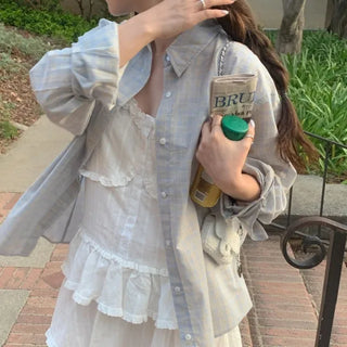 Summer oversized check shirt