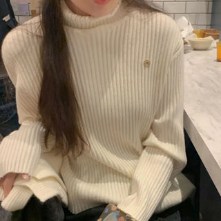Whole Garment Wool Cashmere Ribbed Turtleneck Knit