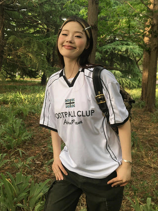 V-neck jersey Loose sports Club shirt