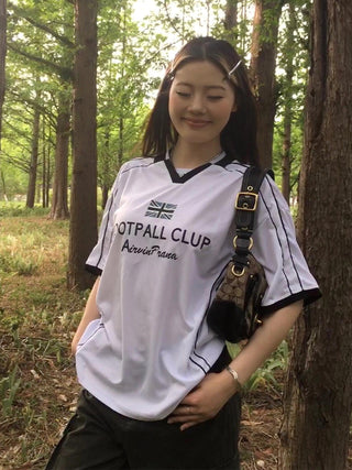 V-neck jersey Loose sports Club shirt