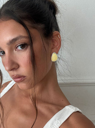 Vanita Earrings Silver  Yellow