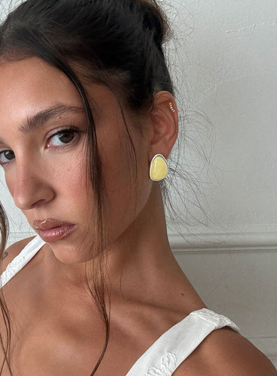 Vanita Earrings Silver  Yellow