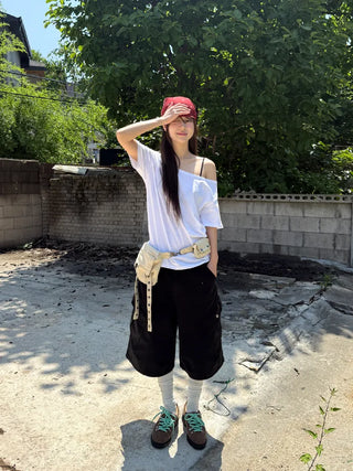 pigment dyeing bermuda pants