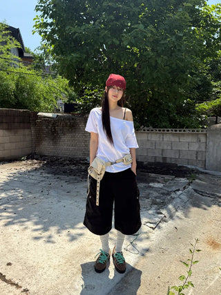pigment dyeing bermuda pants