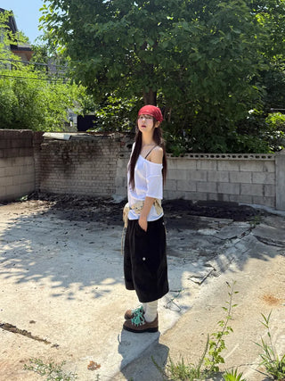 pigment dyeing bermuda pants