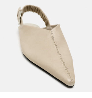 Pointed buckle straps flat sandals