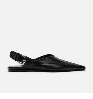 Pointed buckle straps flat sandals