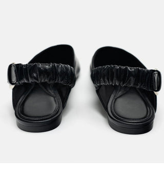 Pointed buckle straps flat sandals