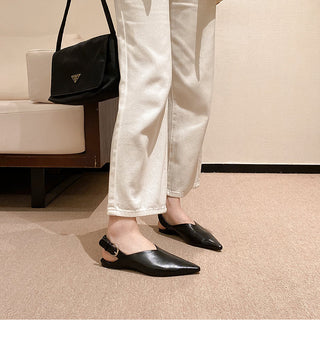 Pointed buckle straps flat sandals