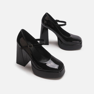 Retro Mary Jane super high platform heels