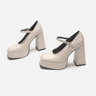 Retro Mary Jane super high platform heels