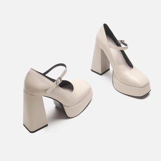 Retro Mary Jane super high platform heels