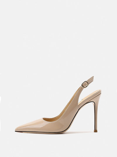 Pointed nude high heels