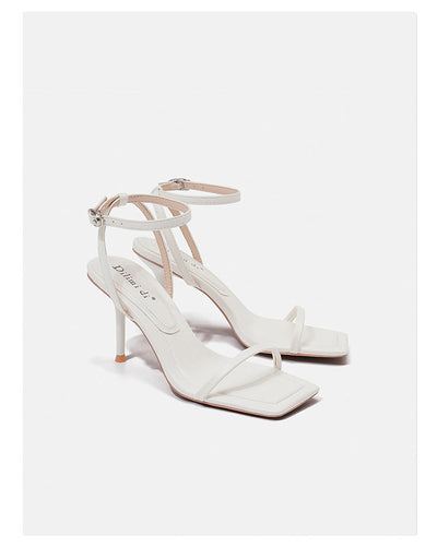 One-strap high heels sandals